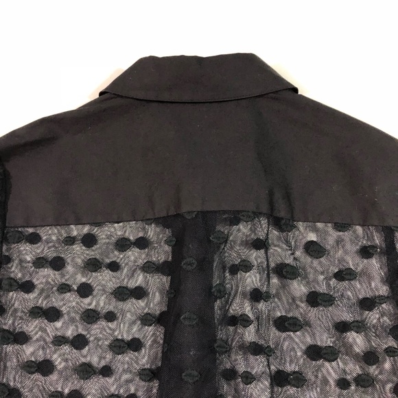 Lord & Taylor Black Sheer Dress Dotted Blouse S/P - Picture 5 of 5